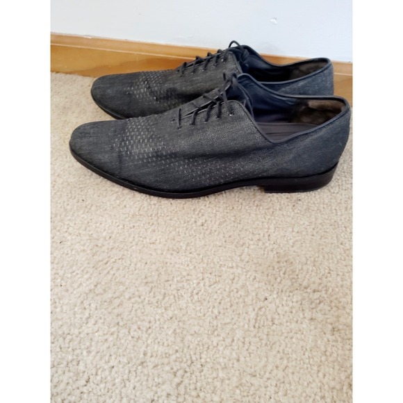 COLE HAAN Grand OS Dress Shoes Men 13 M FABRIC Grey Oxfords C25371 Old Money EUC main image 7